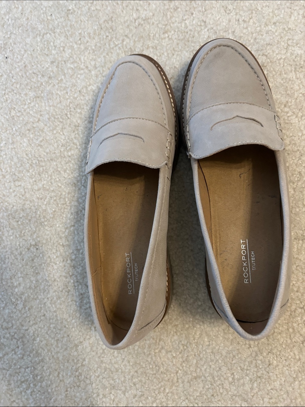 Rockport Women's Taupe Suede Penny Loafers